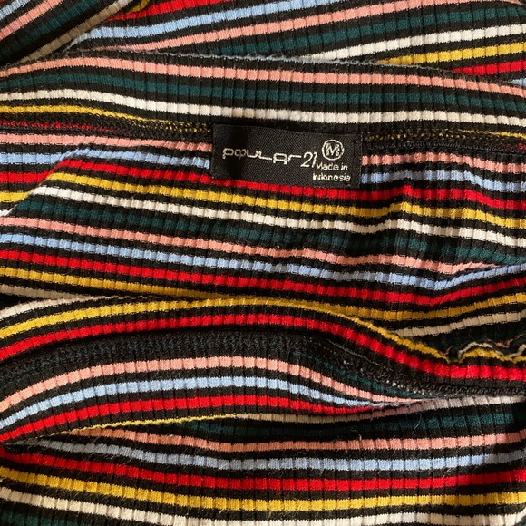 Popular21 midi colorful striped pencil skirt size M - Picture 3 of 9